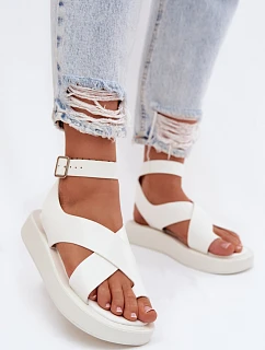 Sandály z eko kůže na platformě Bílé model 22102991 - Boto