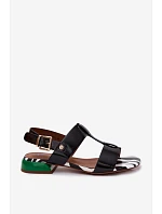 Dámské sandály z lakované kůže Maciejka K7455-01 Černé