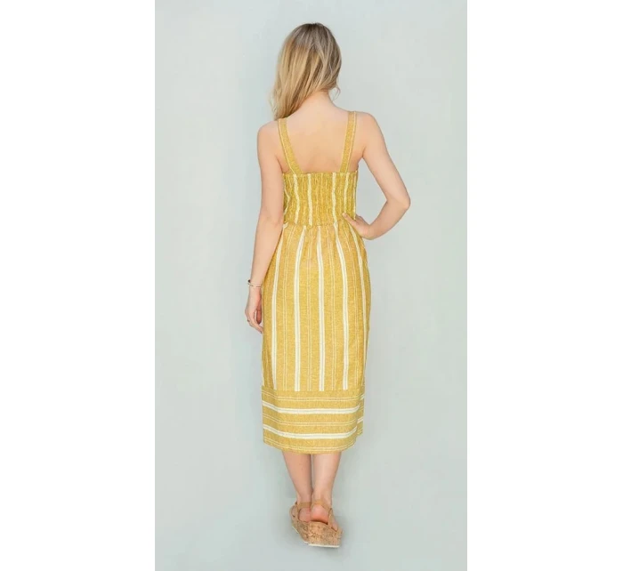 Hořčicové bavlněné šaty (345ART)