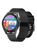 Chytré hodinky Rubicon RNCE88-2 Black- Černý silikonový řemínek + černý náramek Chytré hodinky Rubicon RNCE88-2 Black- Černý silikonový řemínek + černý náramek