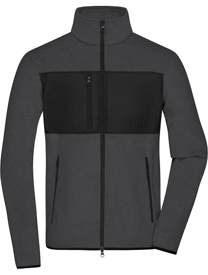 Daiber JN 1312 Pánská fleecová bunda 02.1312 dark melange/black