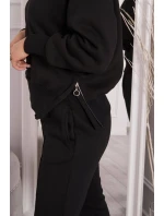 Zateplený set model 21915215 a kapuce černý - K-Fashion Zateplený set model 21915215 a kapuce černý - K-Fashion