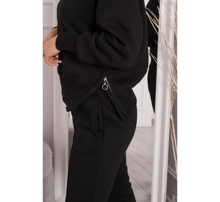 Zateplený set model 21915215 a kapuce černý - K-Fashion Zateplený set model 21915215 a kapuce černý - K-Fashion