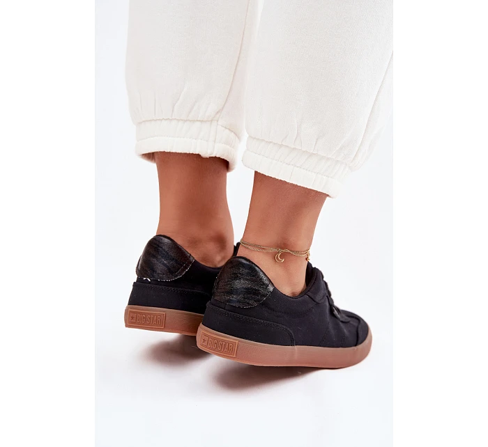 Dámské tenisky z materiálu Big Star TT274356 Černé