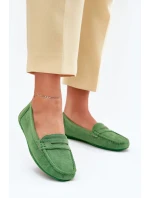 Dámské semišové mokasíny Lenvie – zelené