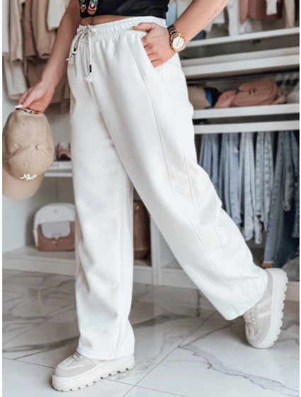 Dámské tepláky se širokými nohavicemi DRESMOOD PREMIUM ecru FashionStreet UY2687 Dámské tepláky se širokými nohavicemi DRESMOOD PREMIUM ecru FashionStreet UY2687