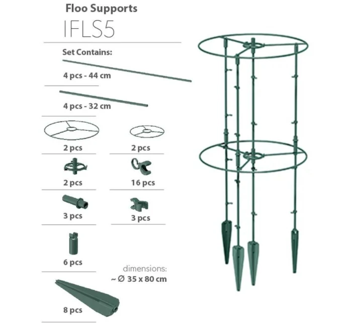 PODPĚRY PRO ROSTLINY PODPĚRY PRO KVĚTINY ROZMĚRY ŠÍŘKA 25 A 35 CM ZELENÁ LESNÍ ZELENÁ