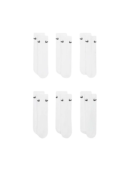 Nike Everyday Cush Crew dětské ponožky 6 párů bílé SX6910 100 Nike Everyday Cush Crew dětské ponožky 6 párů bílé SX6910 100