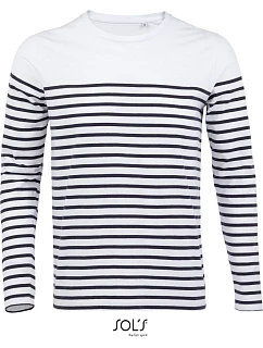 SOL'S Matelot LSL Men Pánské pruhované tričko s dlouhým rukávem 25.3099 white/navy