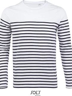 SOL'S LSL Men Pánské pruhované tričko s dlouhým rukávem white/navy model 22521411