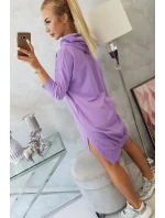 Šaty s kapucí a delšími zády fialové Šaty s kapucí a delšími zády fialové