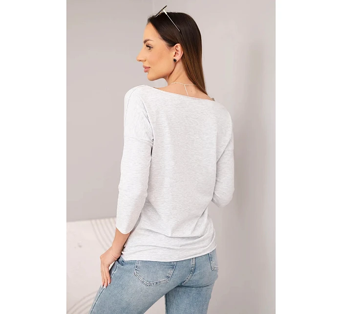 Dámská halenka s lodičkovým výstřihem světle šedá