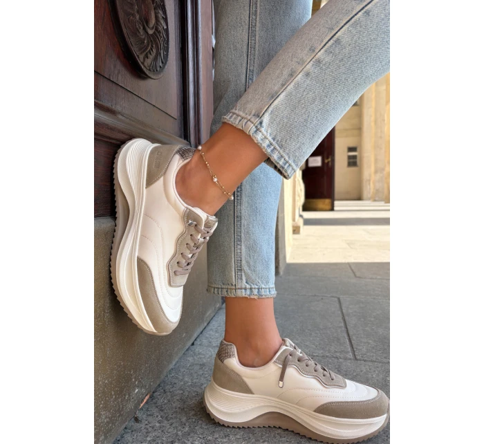 Dámské Semišové Tenisky Na Platformě Big Star RR274A344 HI-POLY SYSTEM Béžové Dámské Semišové Tenisky Na Platformě Big Star RR274A344 HI-POLY SYSTEM Béžové