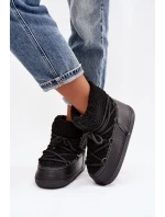 Dámské sněhule s kožíškem typu vázané Černé model 21757752 - Boto