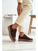 Dámské tenisky model 22069643 na platformě hnědé - VINCEZA