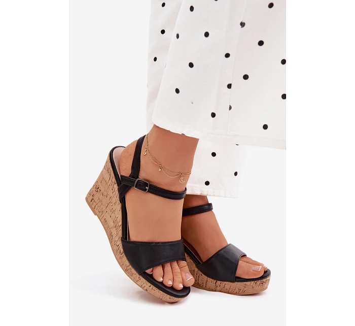 Dámské sandály na platformě Černé Clarabella