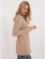 Sweter AT SW model 20463681 camelowy - FPrice Sweter AT SW model 20463681 camelowy - FPrice