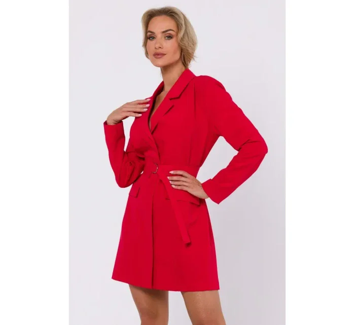 M749 Blejzrové šaty s páskem - červené