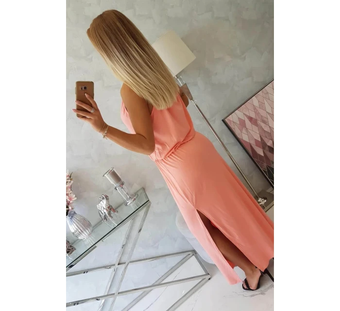 Boho šaty 8893 lososová - Kesi