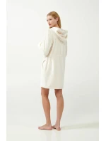 Dámský fleecový župan na zip 21360 Ecru - Vamp Dámský fleecový župan na zip 21360 Ecru - Vamp