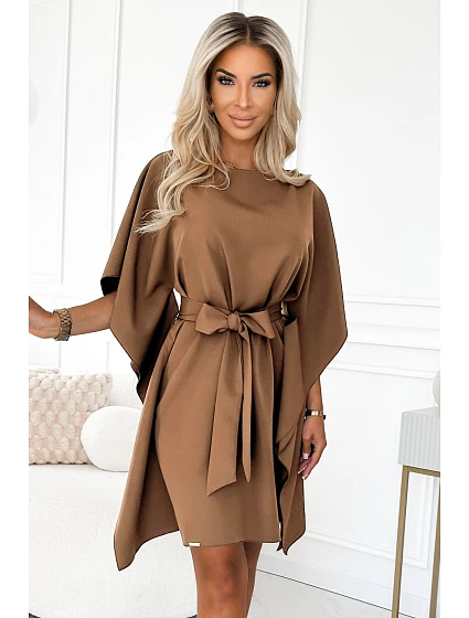 Dámské šaty SOFIA 287-39 cappuccino - Numoco Dámské šaty SOFIA 287-39 cappuccino - Numoco