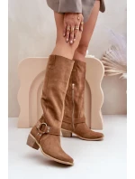 Kozačky na podpatku model 203900 Step in style Kozačky na podpatku model 203900 Step in style