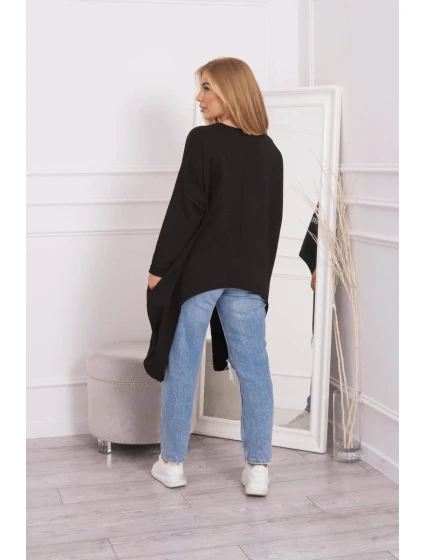 Oversize halenka s potiskem černá Oversize halenka s potiskem černá