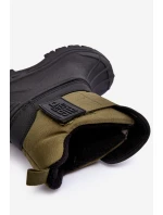 Dětské sněhule s rázovou podšívkou zateplené Khaki Big Star MM374123