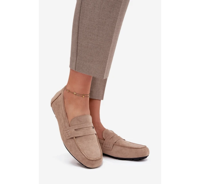 Loafersy Mokasyny Damské Ploché Béžové Soreline
