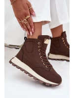Zateplené dámské trapery na platformě hnědé model 21712197 - Boto