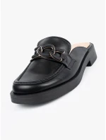 Designové nazouváky dámské černé na plochém podpatku Designové nazouváky dámské černé na plochém podpatku