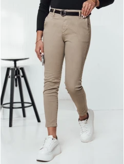 TRENDIOSS dámské kalhoty s páskem béžové FashionStreet UY2264