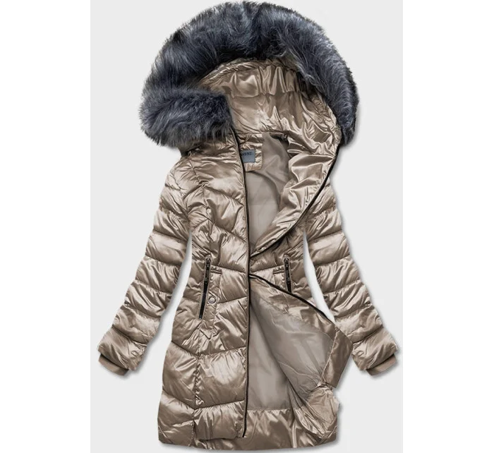 METALICZNA KURTKA ZIMOWA DAMSKA BEŻOWA model 21245419 - S'WEST