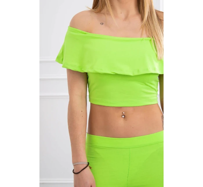 Sada s volánkem zelený neon