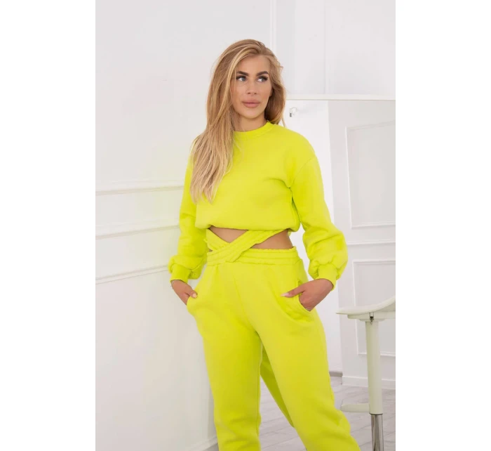 Zateplená souprava s krátkou mikinou pistácie Zateplená souprava s krátkou mikinou pistácie