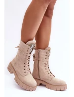kožené workery s ozdobou Bežové model 21635088 - Boto kožené workery s ozdobou Bežové model 21635088 - Boto
