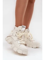 Kožené zateplené sportovní boty GOE SS2N4055 bílé