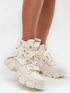 Kožené zateplené sportovní boty model 21711749 bílé - Goe