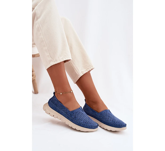 lehké dámské mokasiny  modré model 22067154 - SERGIO LEONE