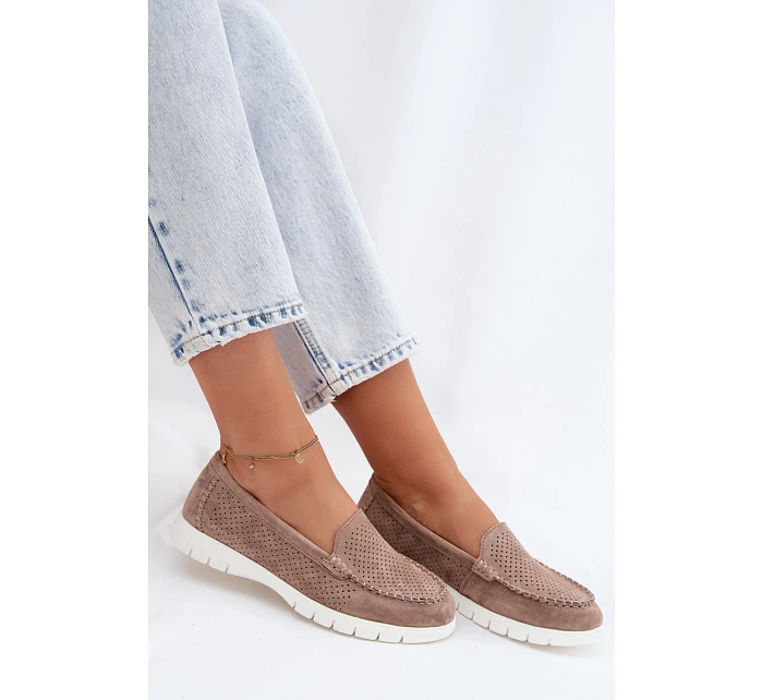 Dámské Mokasyny Vinceza Béžové z přírodního semiše