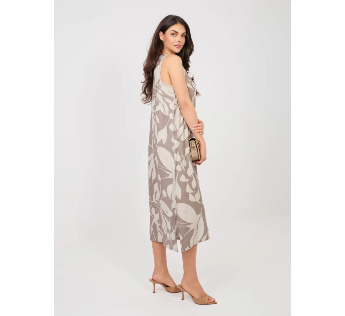 Sukienka D60105M30471A ciemny bezowy