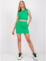 Tmavě zelená bavlněná souprava se sukní Ally RUE PARI
