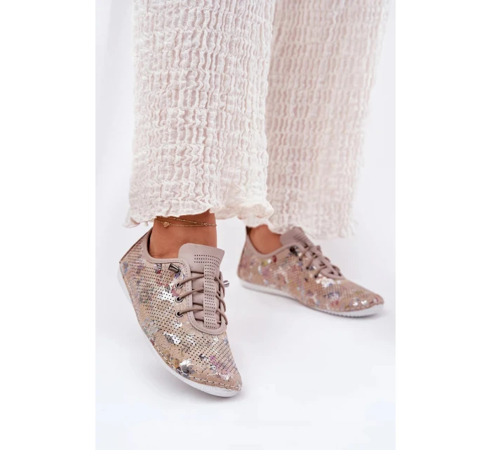 Dámské polobotky z přírodní kůže Artiker – béžové Dámské polobotky z přírodní kůže Artiker – béžové