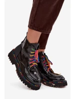 Dámské lakované kožené botky Artiker – černé Dámské lakované kožené botky Artiker – černé