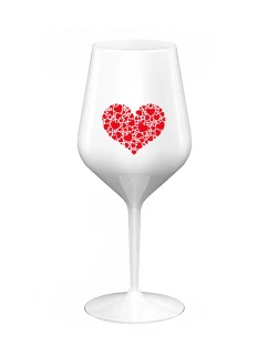 SRDCE - bílá nerozbitná sklenice na víno 470 ml