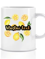 Personalizovaný klasický bílý hrníček s ovocem a textem 