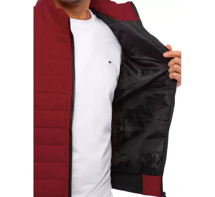 Pánská prošívaná vínová vesta FashionStreet TX4016