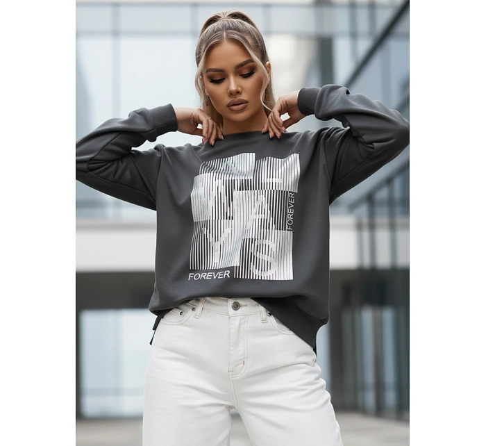 Dámská mikina FEMMES v grafitové barvě FashionStreet BY1283