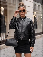 Dámská kožená bunda ve stylu Ramones, černá, FashionStreet TY5849