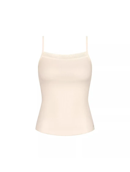 Dámské tílko GO Ribbed Spaghetti Top - WHITE - ecru 6308 - SLOGGI Dámské tílko GO Ribbed Spaghetti Top - WHITE - ecru 6308 - SLOGGI